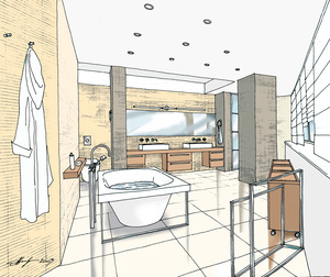 Заказать Блиц-дизайн интерьеров онлайн для всех кто строит в г. Бровари . Ванная комната 17 м2